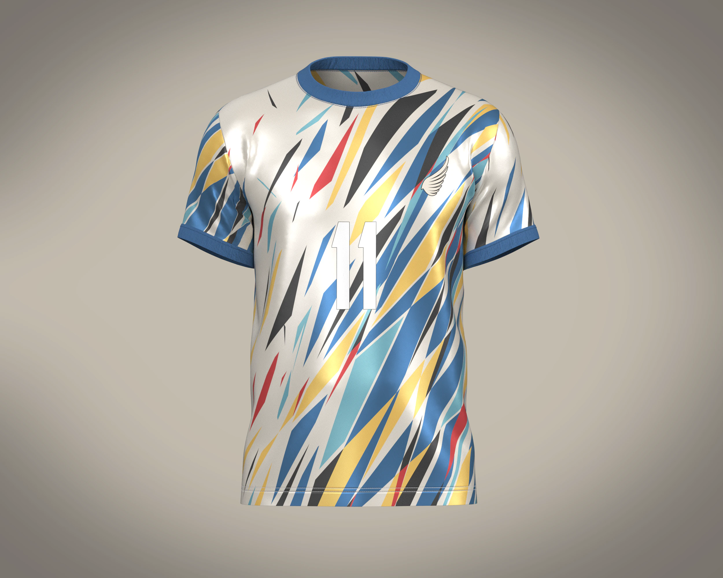 Soccer Football White with Multi colors Jersey Player-11 3D Model .c4d .max .obj .3ds .fbx .stl .blend 