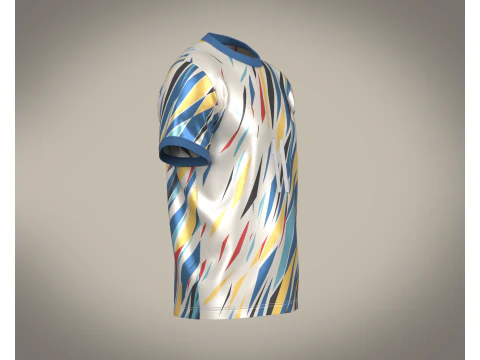 Soccer Football White with Multi colors Jersey Player-11 3D Model