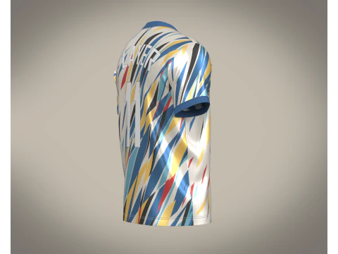 Soccer Football White with Multi colors Jersey Player-11 3D Model