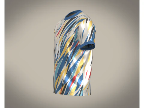 Soccer Football White with Multi colors Jersey Player-11 3D Model