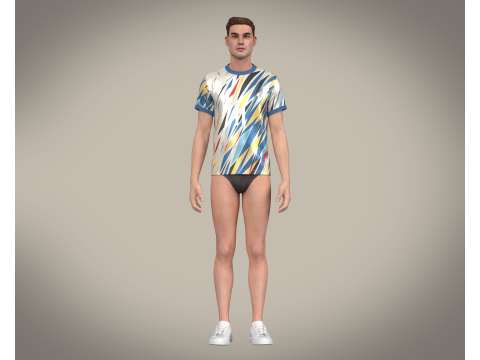 Soccer Football White with Multi colors Jersey Player-11 Modèle 3D