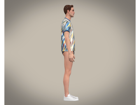 Soccer Football White with Multi colors Jersey Player-11 Modèle 3D