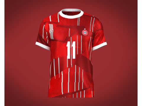 Futbol Futbol Şarap Kırmızı renk Forma Oyuncu-11 3D Model