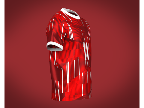 Soccer Football Wine Red color Jersey Player-11 Modelo 3D