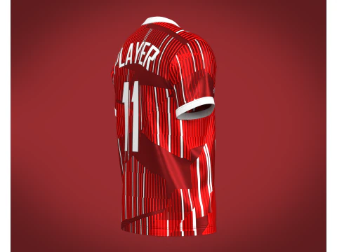 Soccer Football Wine Red color Jersey Player-11 3D Model