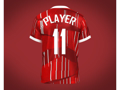 Soccer Football Wine Red color Jersey Player-11 3D Model