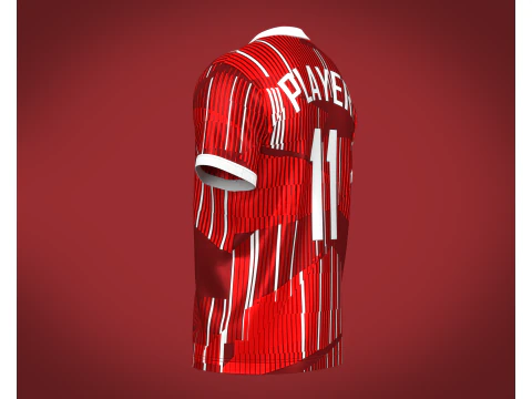 Soccer Football Wine Red color Jersey Player-11 3D Model