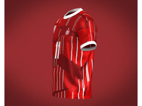Soccer Football Wine Red color Jersey Player-11 3D Model