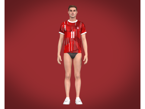 Soccer Football Wine Red color Jersey Player-11 Modelo 3D