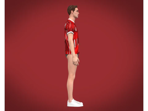 Soccer Football Wine Red color Jersey Player-11 3D Model