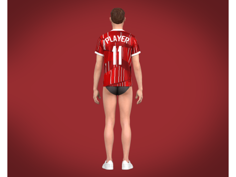Soccer Football Wine Red color Jersey Player-11 Modelo 3D