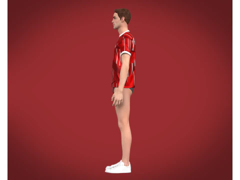 Soccer Football Wine Red color Jersey Player-11 3D Model