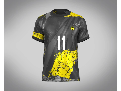 Futebol Futebol Amarelo com Cor Cinza Jersey Player-11 Modelo 3D
