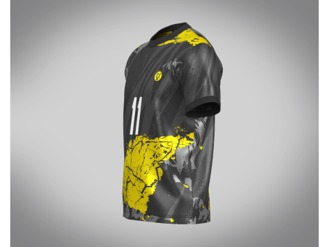 Soccer Football Yellow with Ash color Jersey Player-11 3D Модель
