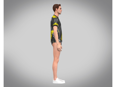 Soccer Football Yellow with Ash color Jersey Player-11 3D Модель