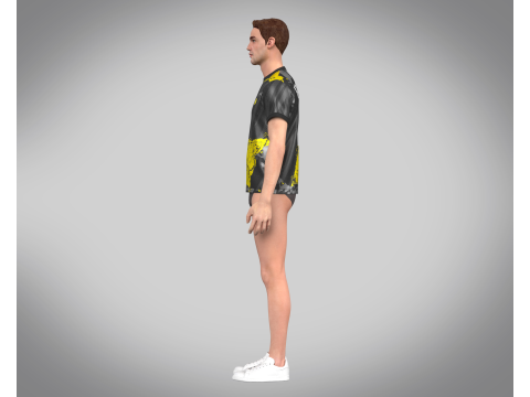 Soccer Football Yellow with Ash color Jersey Player-11 3D Модель