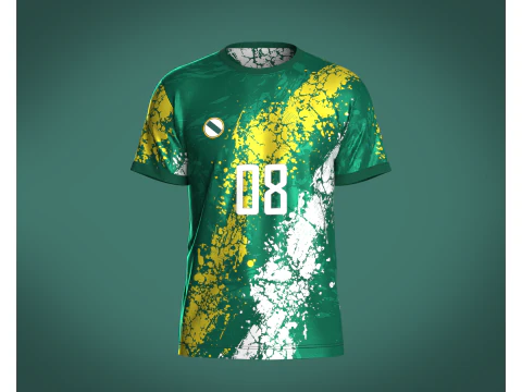 Camisa de Futebol Verde e Branca-08 Modelo 3D