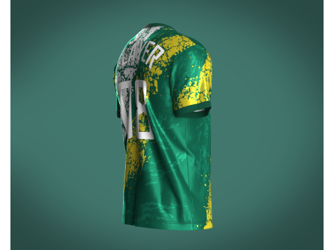 Soccer Green and Whirt Jersey-08 3D 모델