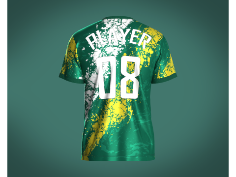 Soccer Green and Whirt Jersey-08 3D 모델