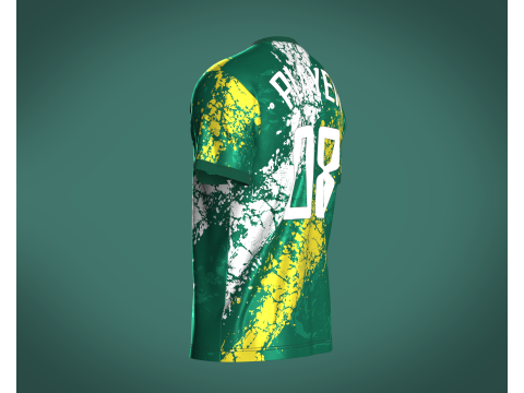 Soccer Green and Whirt Jersey-08 3D 모델