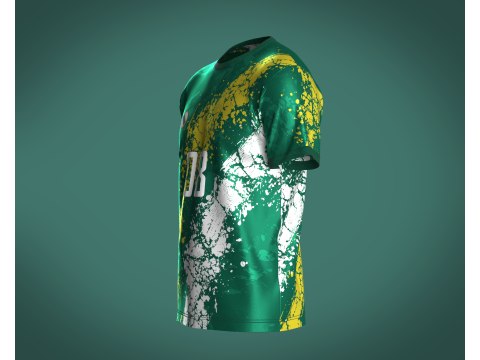 Soccer Green and Whirt Jersey-08 3D 모델