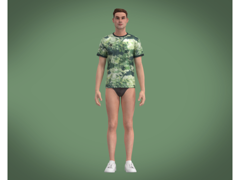 Soccer Green Jersey Player-01 3D मॉडल