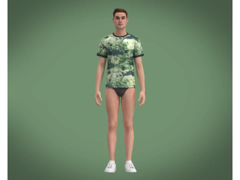 Soccer Green Jersey Player-01 3D Model