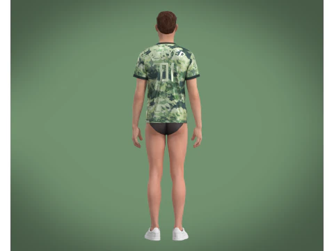 Soccer Green Jersey Player-01 3D Model