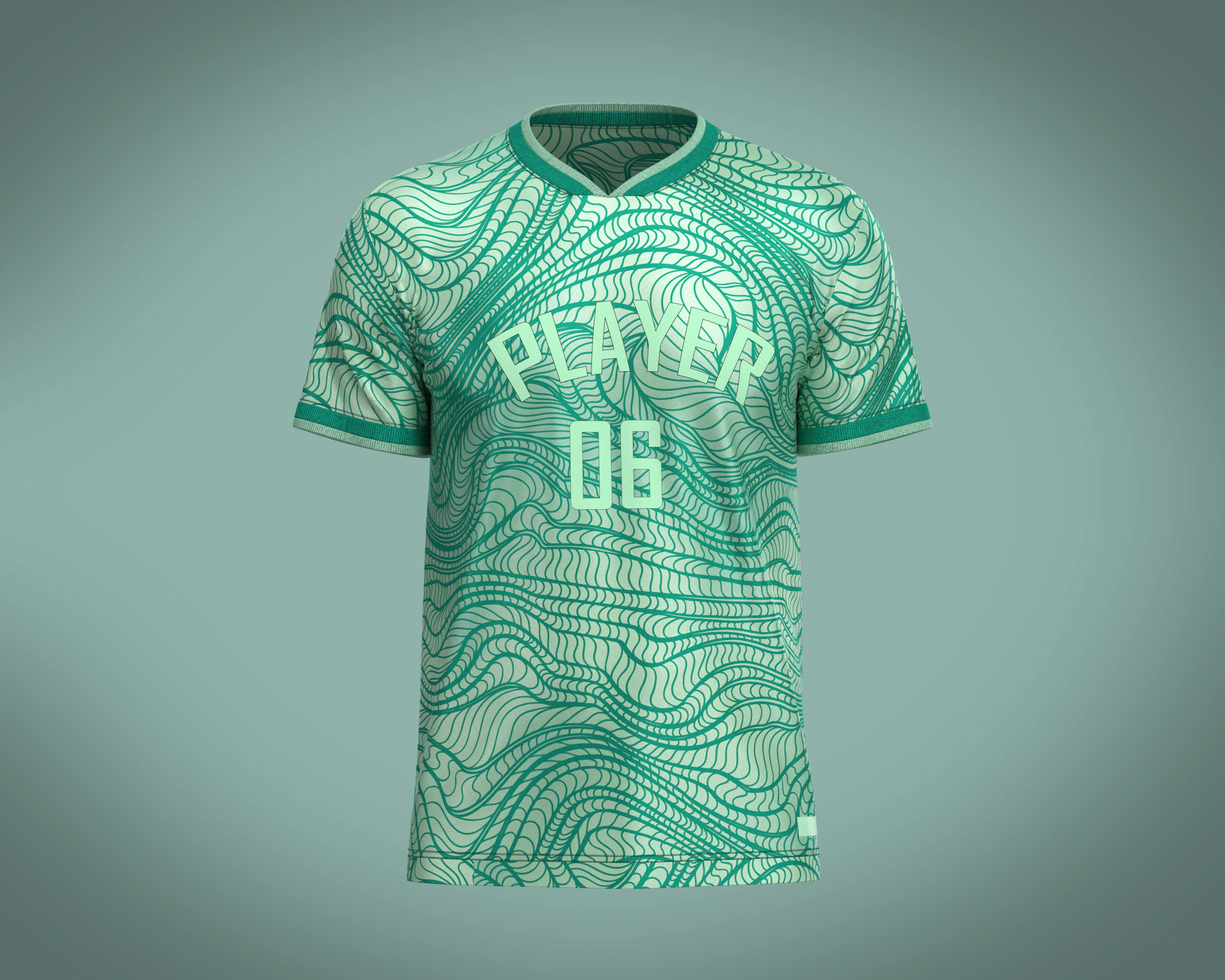 Soccer Green Jersey Player-06 3D Model .c4d .max .obj .3ds .fbx .stl .blend