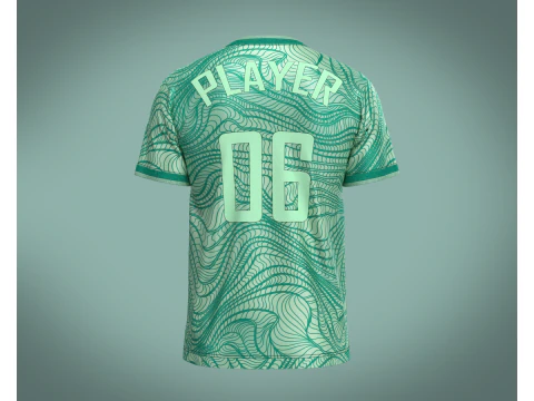 Soccer Green Jersey Player-06 3D Model