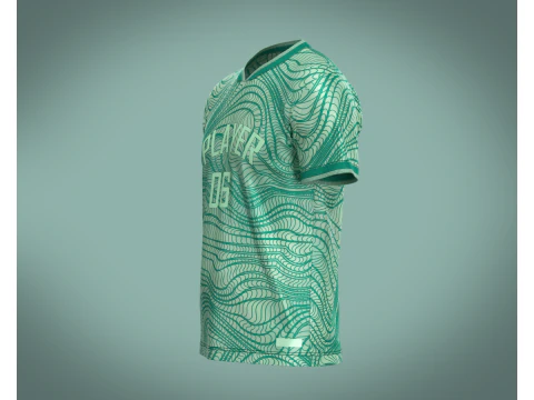 Soccer Green Jersey Player-06 3D Model