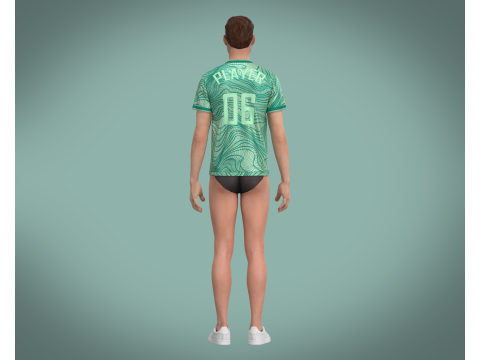 Soccer Green Jersey Player-06 3D 모델