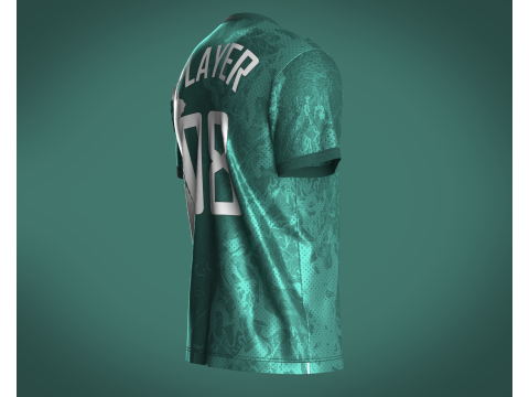 Soccer Green Jersey Player-08 3D Model