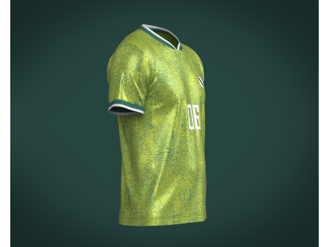 Soccer Green jersey Player-06 V2 3D Model