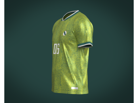 Soccer Green jersey Player-06 V2 3D Model
