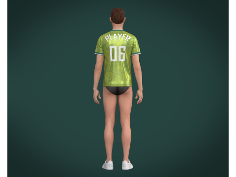 Soccer Green jersey Player-06 V2 3D Model