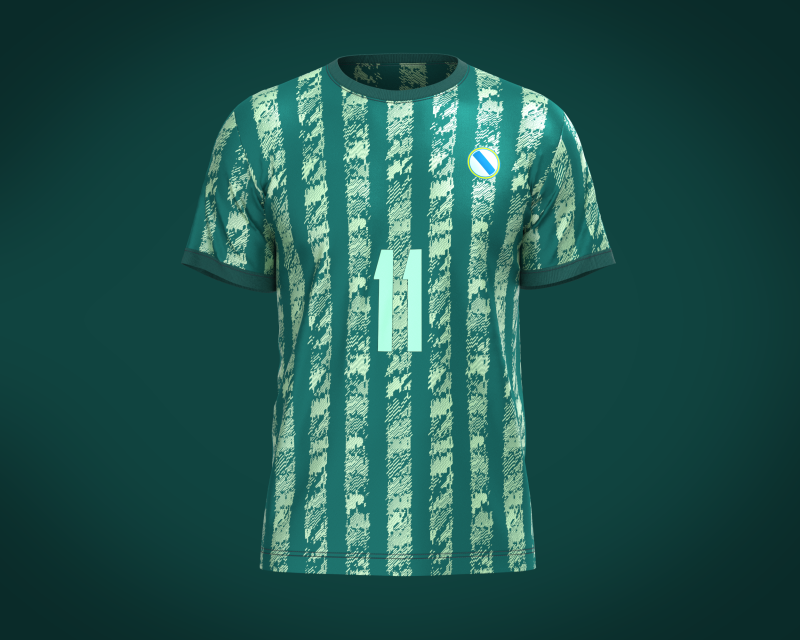 Soccer Green Print Jersey Player-11 3D 模型 .c4d .max .obj .3ds .fbx .stl .blend 