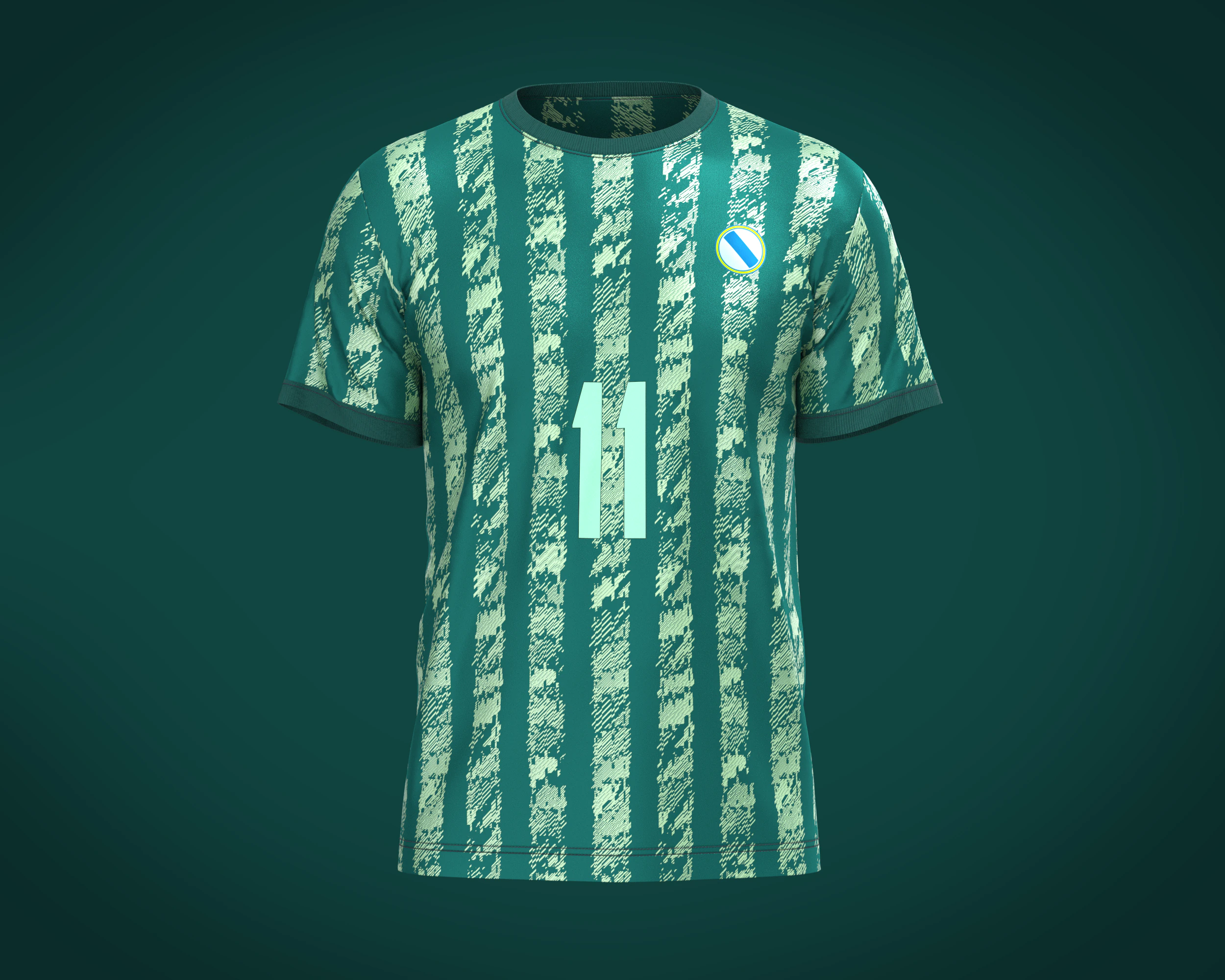 Soccer Green Print Jersey Player-11 3D Model .c4d .max .obj .3ds .fbx .stl .blend 