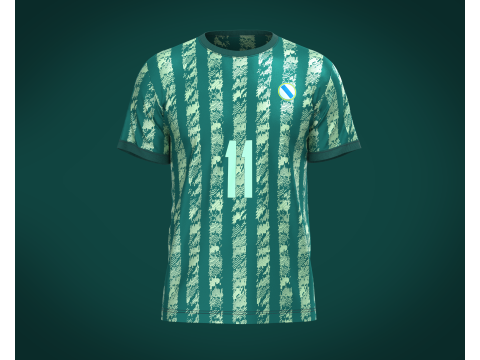 Soccer Green Print Jersey Player-11 Model 3D
