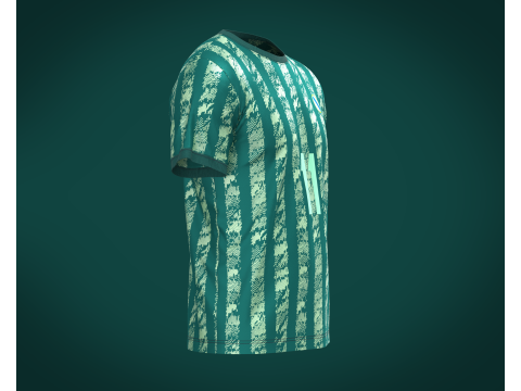 Soccer Green Print Jersey Player-11 3D 模型