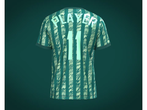 Soccer Green Print Jersey Player-11 3D Model