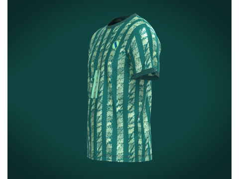 Soccer Green Print Jersey Player-11 3D 模型