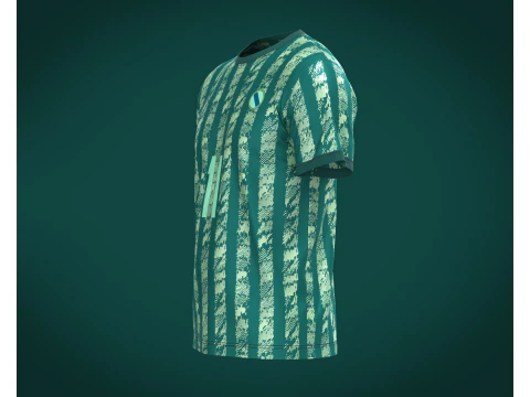 Soccer Green Print Jersey Player-11 3D Model