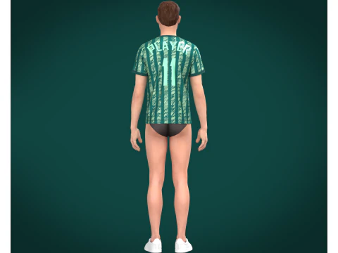 Soccer Green Print Jersey Player-11 3D Model