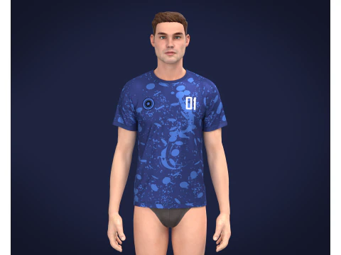 Soccer Home Jersey Player 01 3D Model