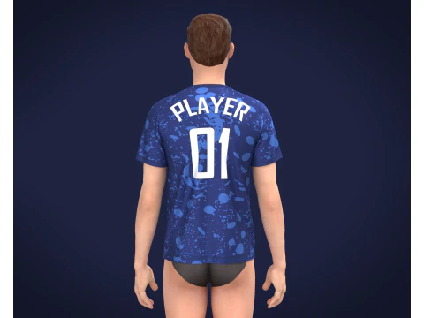 Soccer Home Jersey Player 01 3D Model