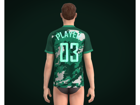 Soccer jersey Player 03 V2 3D Model