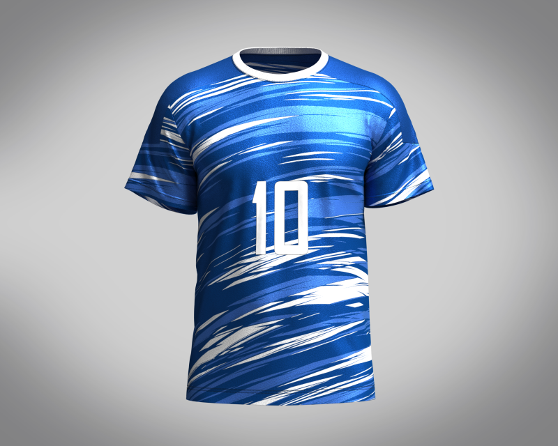 Soccer Multi color Blue Jersey Player-10 3D 模型 .c4d .max .obj .3ds .fbx .stl .blend 