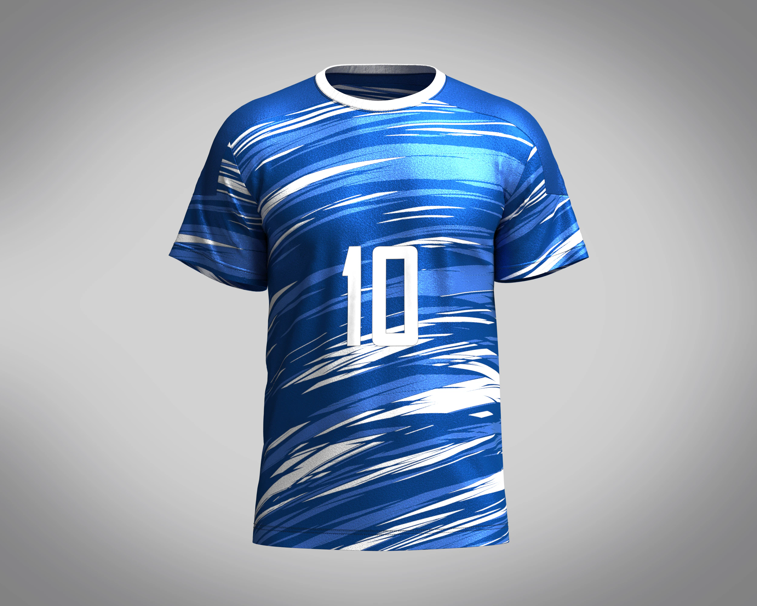Soccer Multi color Blue Jersey Player-10 3D Model .c4d .max .obj .3ds .fbx .stl .blend 