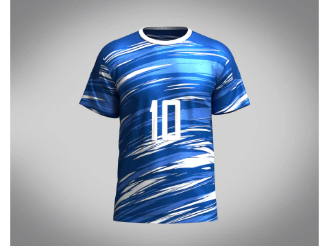 Piłka nożna wielokolorowa niebieska koszulka Player-10 Model 3D